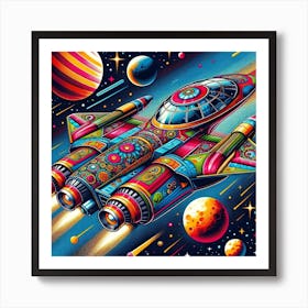 Flower Child Spaceship Art Print