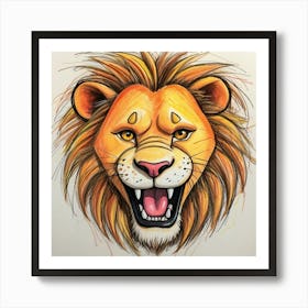 Lion Head 8 Art Print