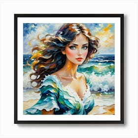 Girl By The Sea Art Print