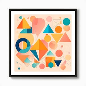 Abstract colorful Geometric Shapes Art Print