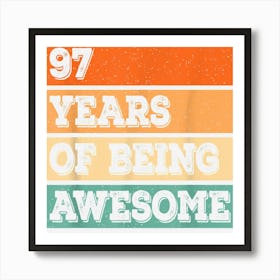 Funny 97 Years Of Being Awesome 97th Birthday Retro Bday Póster