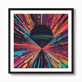 Lips Is Walking Down A Long Path, In The Style Of Bold And Colorful Graphic Design, David , Rainbow (1) Art Print