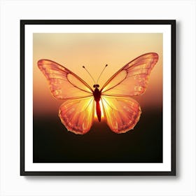 Butterfly At Sunset 5 Art Print