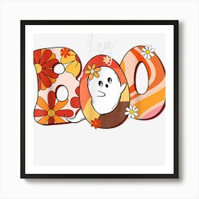 Hey Boo Retro Halloween Ghost Lover Funny Art Print