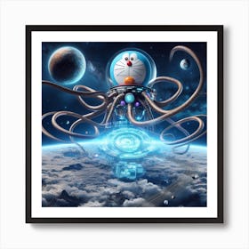 Alien Doraemon Art Print