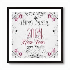 Happy New Year 2024 Art Print