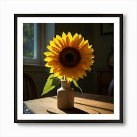 Sunflower In A Vase Art Print