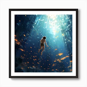 Diving Art Print