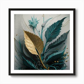 'Blue And Gold' Art Print