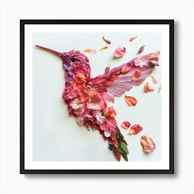 Flower Hummingbird Art Print