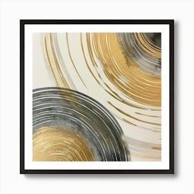 Gold And Black Swirls 1 Art Print