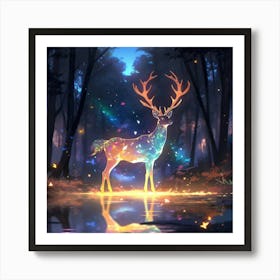 Deer In The Forest 1 Art Print