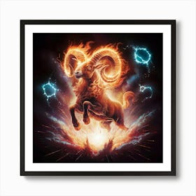 Ram In Fire 5 Art Print