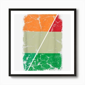 Irish And Italian Flag Together Mixed Family Roots Art Print