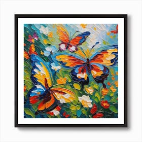 Butterflies In The Garden 4 Art Print