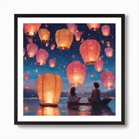 best Wish Lanterns for Love Art Art Print