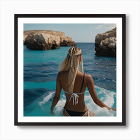 Beautiful Woman In The Sea Art Print