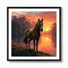 Sunset Horse 47 Art Print