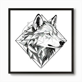 Geometric Wolf Head 1 Art Print