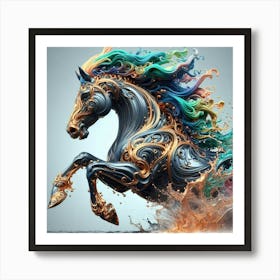 Horse In Water 1 Art Print