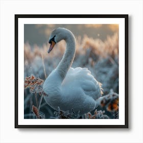 Angel White Swan Art Print