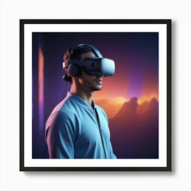 Man In Vr Headset Art Print