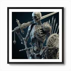 Skeleton With Sword Art Print
