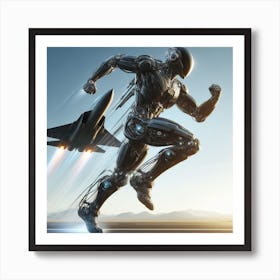 Futuristic Robot Running 10 Art Print