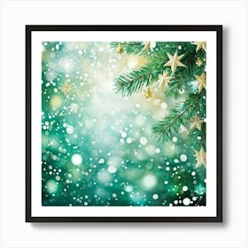 Abstract Concept Of Christmas Using Evergreen Branches As Main Subject Covered In Fine Glittering S 2 1 Art Print