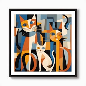 A Playful Scene Of Cats At Play Portrayed Art Print