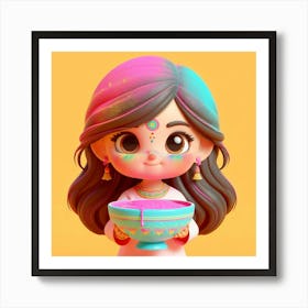 Holi Girl 1 Art Print