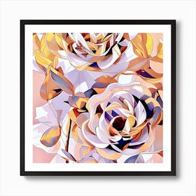 Gilded Floral Impressions Art Print