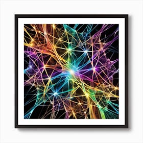 Abstract Background With Colorful Lines 1 Art Print