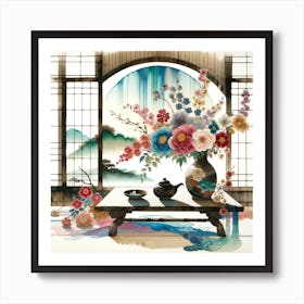 Japanese Flowers Art Print