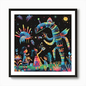 Aliens In The Garden 1 Art Print