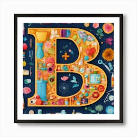 Graphic Illustration Of A Letter B Made Out Of A M (1) Art Print