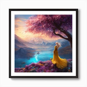 Girl In A Yellow Dress Art Print