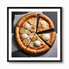 Pizza With Toppings, Pizza Mania, Digital Art Print, Kitchen Decor, Cooking Baking Chef Projects Art Print