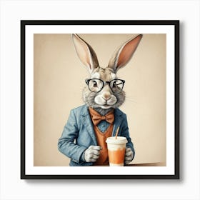 Rabbit In Glasses 2 Art Print