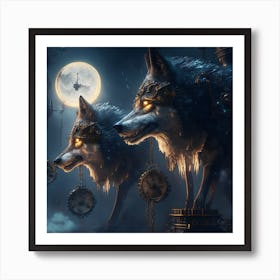 Steampunk Wolf 4 Art Print