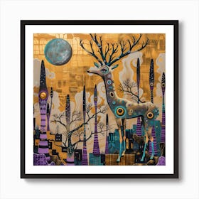 Deer In The City 1 Art Print