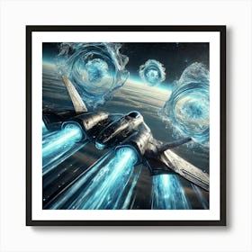 A High Tech, Sci Fi Scene Showcasing The Waveblade Art Print