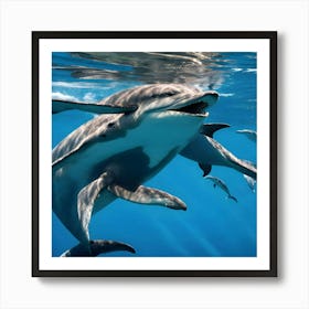 Dolphins In The Water Art Print