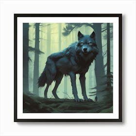 Wolf In The Woods 55 Art Print