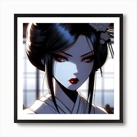 Geisha Creative Illustration Artwork 7 Art Print