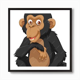 Cartoon Chimpanzee Art Print