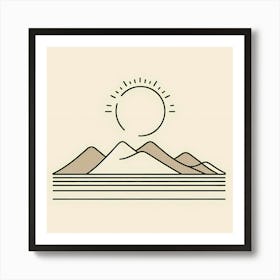 Mountains And Sun 1 Art Print