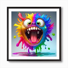 Leonardo Creative A 3d Hd Rainbow Splash Art Monster Face Big 0 (1) Art Print