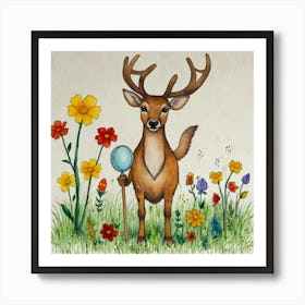 Deer In The Woods 85 Art Print