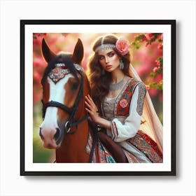 Beautiful Woman On A Horse83 Art Print